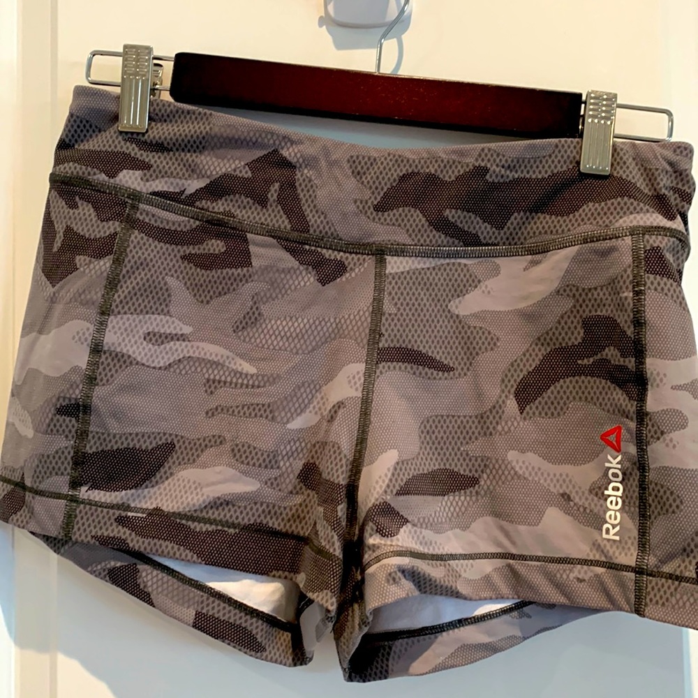 Grey camo print CrossFit shorts